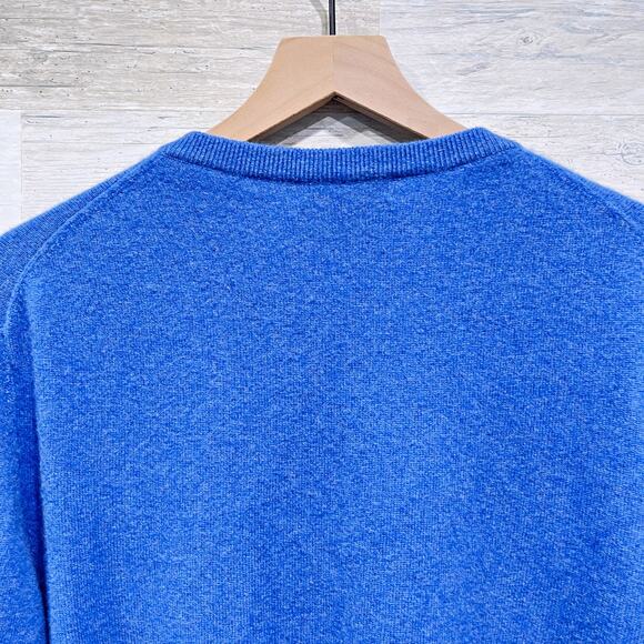 Daniel Bishop 100% 2 Ply Cashmere Sweater Blue V Neck Mens Large FLAW - Picture 5 of 6